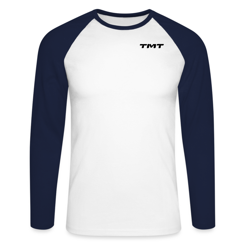 Men’s Long Sleeve Baseball T-Shirt - white/navy